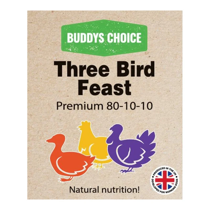 Buddys Choice Three Bird Feast 80 10 10 Raw Dog Food