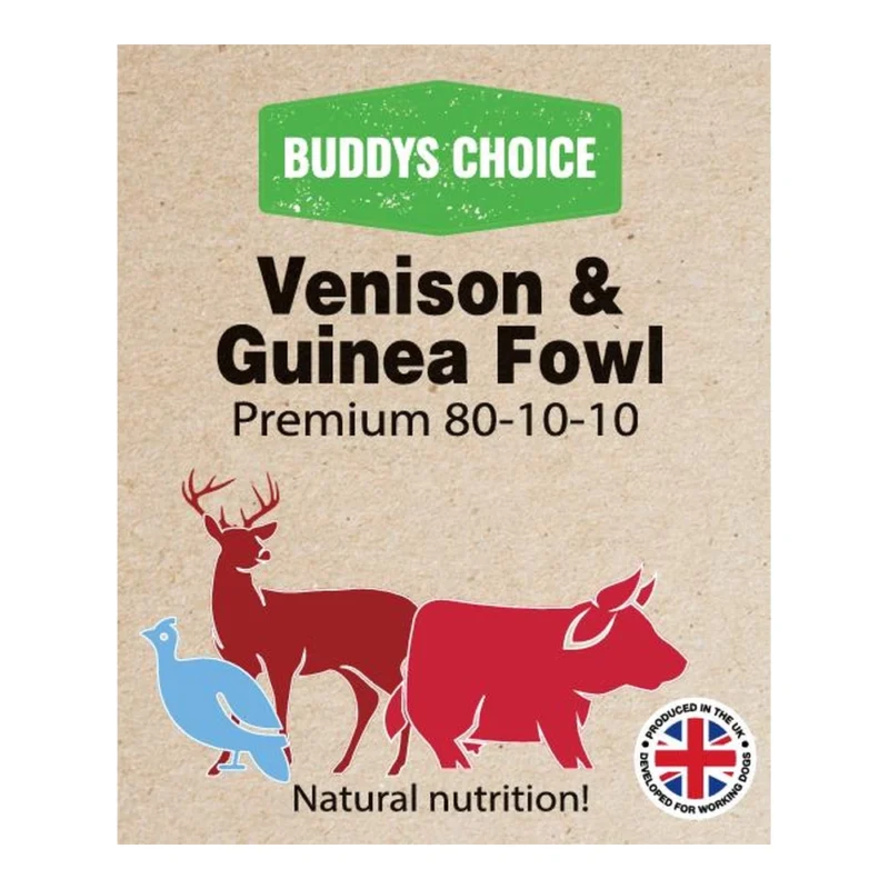 Buddys Choice Venison & Guinea Fowl 80 10 10 Raw Dog Food