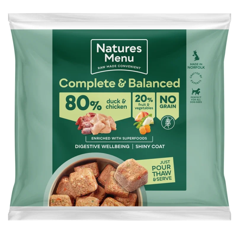 Natures Menu 80 20 Duck & Chicken Grain Free Raw Dog Food Nuggets