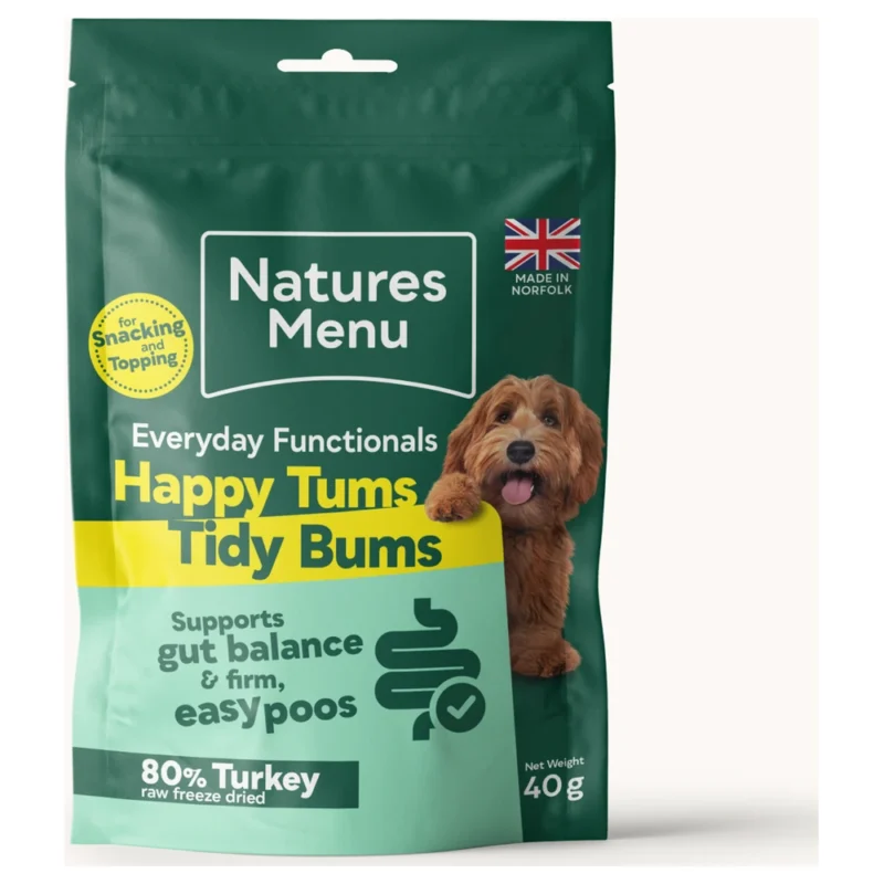 Natures Menu Happy Tums Tidy Bums Turkey Freeze Dried Dog Treats 40g